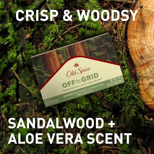 Old Spice Bar Soap for Men - Sandalwood + Aloe Vera, 6-Pack (5.0 oz each)