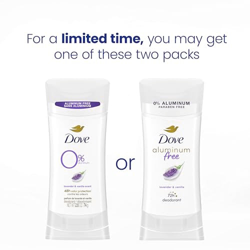 Dove 0% Aluminum Deodorant Stick - Lavender & Vanilla - Gentle & Non-Irritating - 2.6 oz