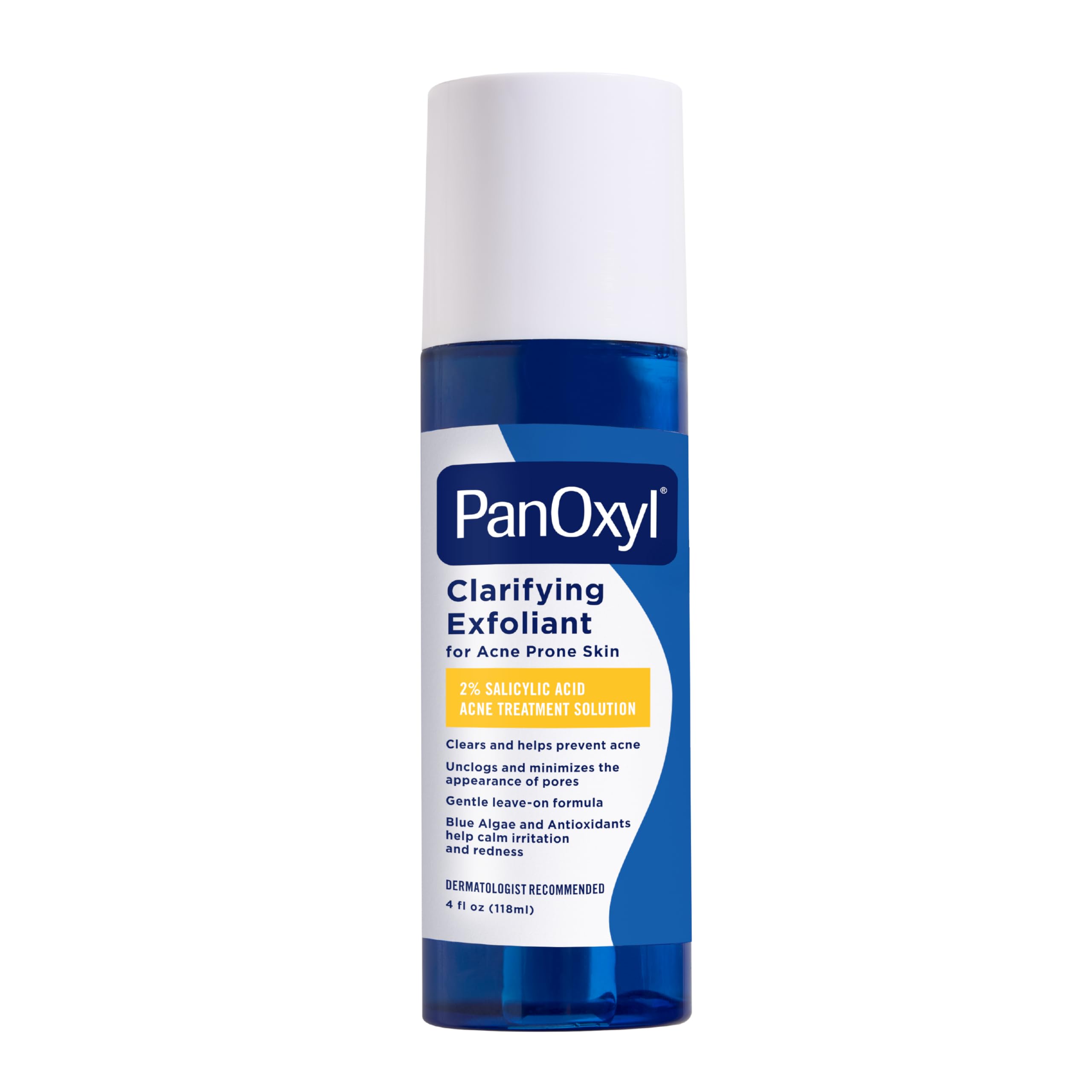 PanOxyl Clarifying Exfoliant with 2% Salicylic Acid - 4 fl oz | BHA Liquid Exfoliant for Acne Prone Skin & Pore Minimizing