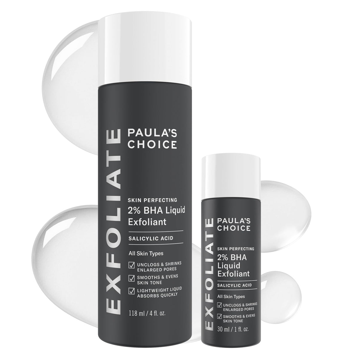 Paula's Choice Skin Perfecting 2% BHA Liquid Salicylic Acid Exfoliant Duo - Gentle Leave-On Exfoliant (Set of 2)