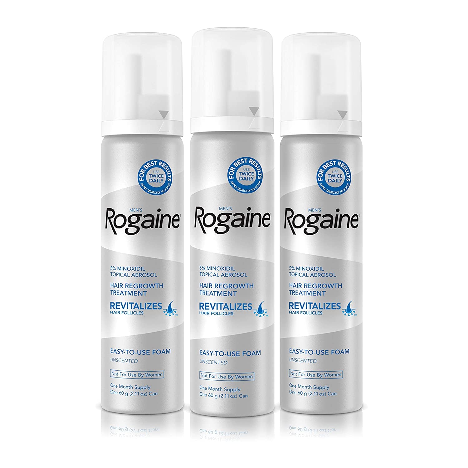 Rogaine Men’s Hair Regrowth Treatment – Triple Pack (3x 2.11oz Minoxidil Solution)