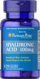 Puritan's Pride Hyaluronic Acid 100 Mg Capsules - 120 Count for Joint and Skin Health