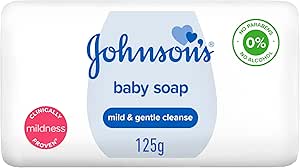 صابون Johnson's للرضع - تنظيف لطيف للبشرة الحساسة، عبوة ٦ × ١٢٥ جم
