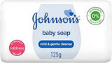 صابون Johnson's للرضع - تنظيف لطيف للبشرة الحساسة، عبوة ٦ × ١٢٥ جم