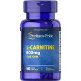 Puritan's Pride L-Carnitine 500mg Capsules - 60 Count for Muscle Recovery