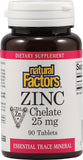 Natural Factors Zinc Chelate 25 mg - 90 Tablets for Immune Support