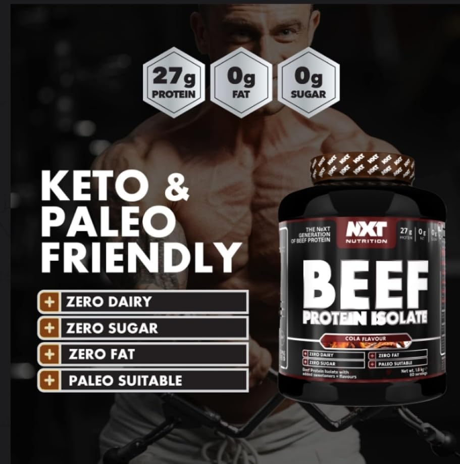 Beef Protein Isolate – High-Quality Protein with Amino Acids – 1.8kg, Cherry Cola Flavor
