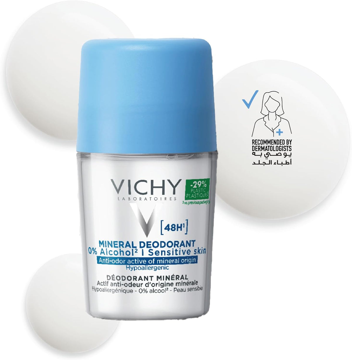 Vichy 96H Clinical Control Deodorant for Women - Long-Lasting Freshness