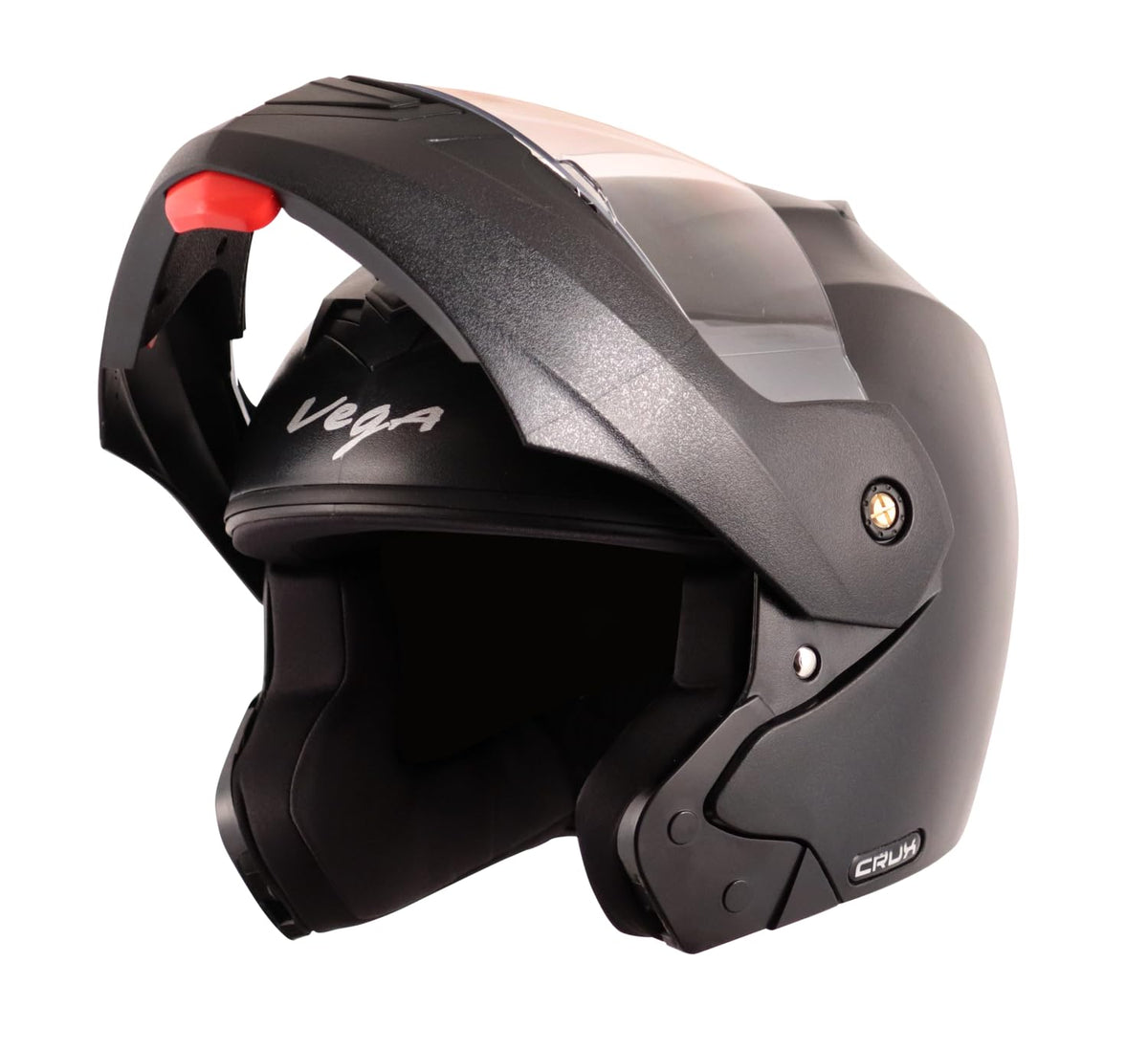 Vega Crux ISI Certified Flip-Up Helmet - Black, Medium, Clear Visor for All Riders