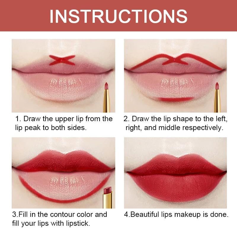 6 PCS Lip Liner & Lipstick Set - 24-Hour Long-Lasting Matte Lip Kit for Women