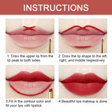 6 PCS Lip Liner & Lipstick Set - 24-Hour Long-Lasting Matte Lip Kit for Women