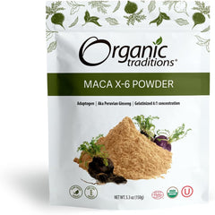 Organic Traditions Maca X-6 Black and Red Powder, Organic Maca Root Powder Organic Maca Powder, Energizing Superfood for Men and for Women, 150g/5.3oz