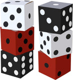 THE WHITE SHOP 6-Piece Dice Favor Boxes & Jumbo Dice Set – Casino Theme Party Decorations