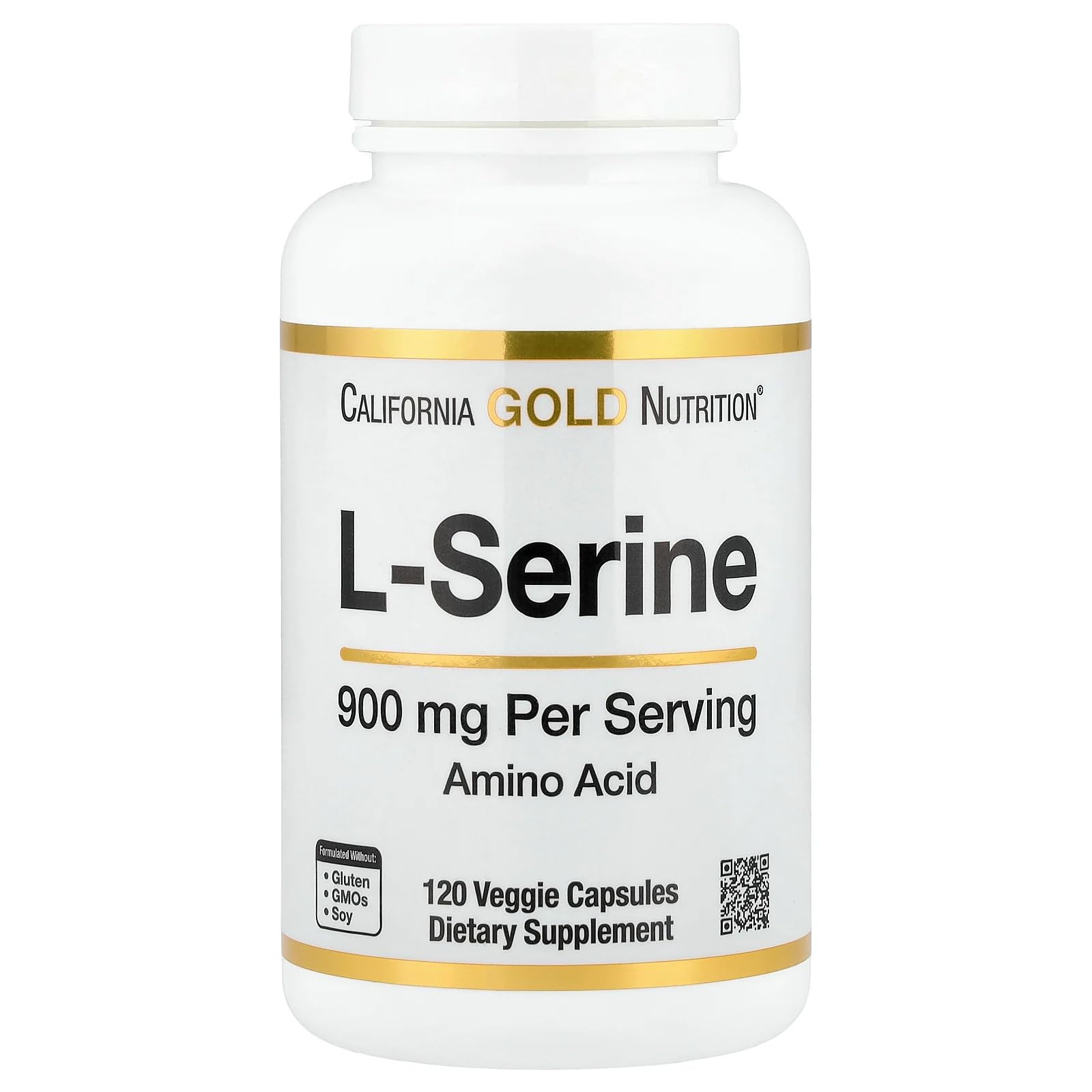 California Gold Nutrition L-Serine, 900 mg, 120 Veggie Capsules