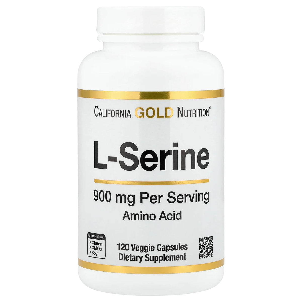 California Gold Nutrition L-Serine, 900 mg, 120 Veggie Capsules