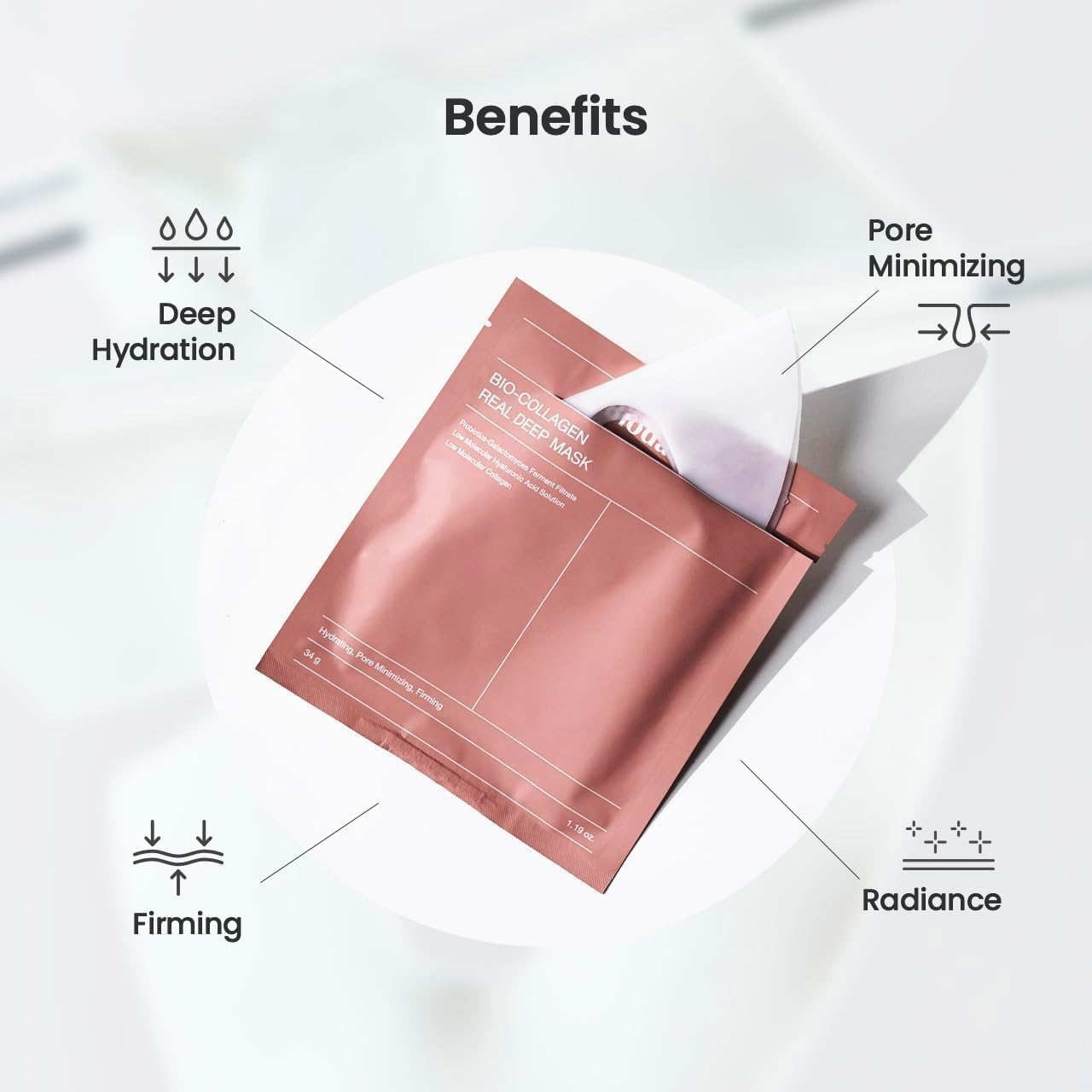 قناع ميديكوب Deep Peptide  لترطيب البشرة وزيادة مرونتها (٤ قطع)