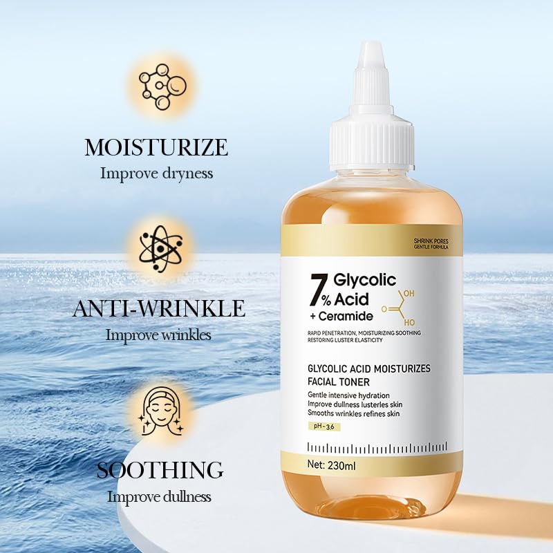 7% Glycolic Acid Facial Toner - Daily Exfoliating & Hydrating Solution