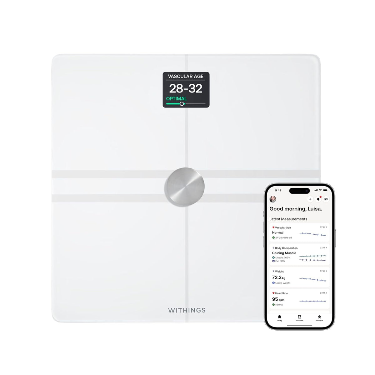 Withings Body Comp Wi-Fi Smart Scale – Full Body Analysis & Cardio Tracking