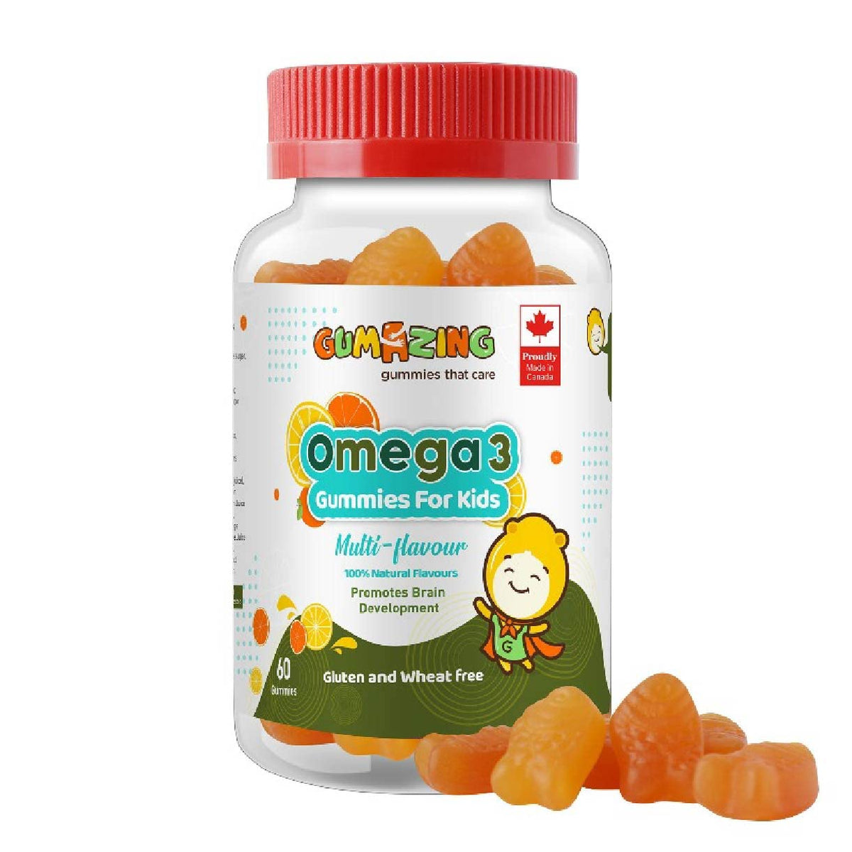 GUMAZING Omega-3 for Kids - Brain & Eye Support, 60 Count DHA & EPA Supplement