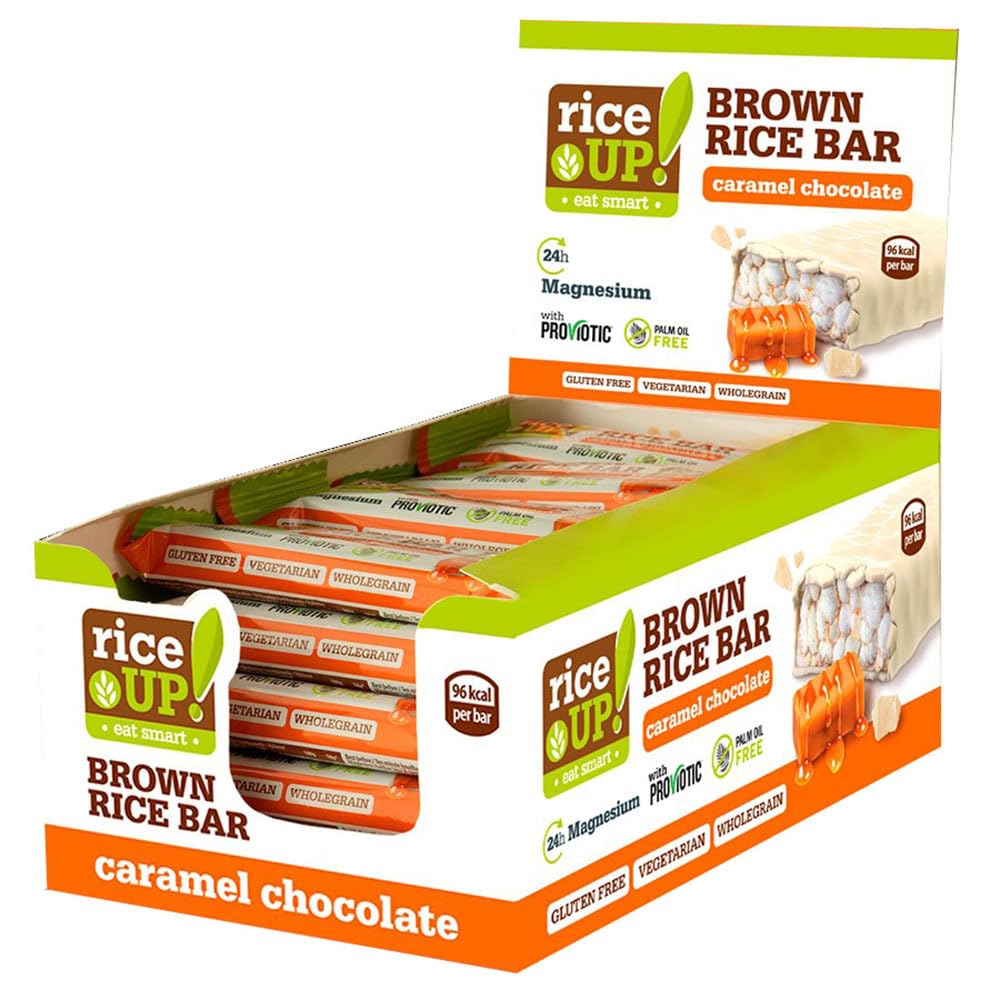Rice Up Caramel White Chocolate Rice Bar - 20 Packs of 18g Indulgent Treats