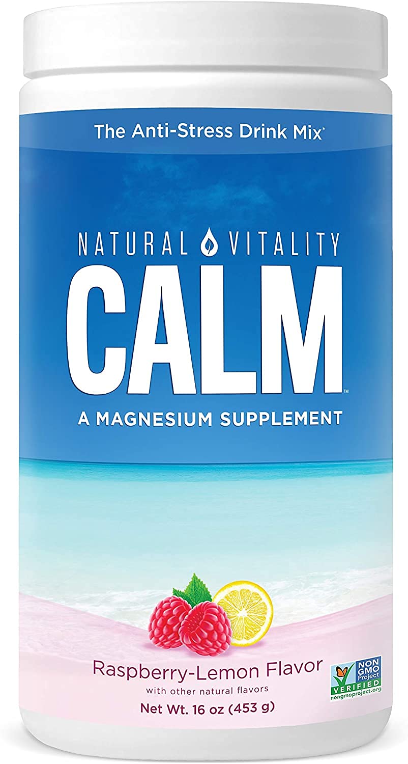 Natural Vitality Calm Magnesium Anti-Stress Drink Mix – Raspberry Lemon Flavor