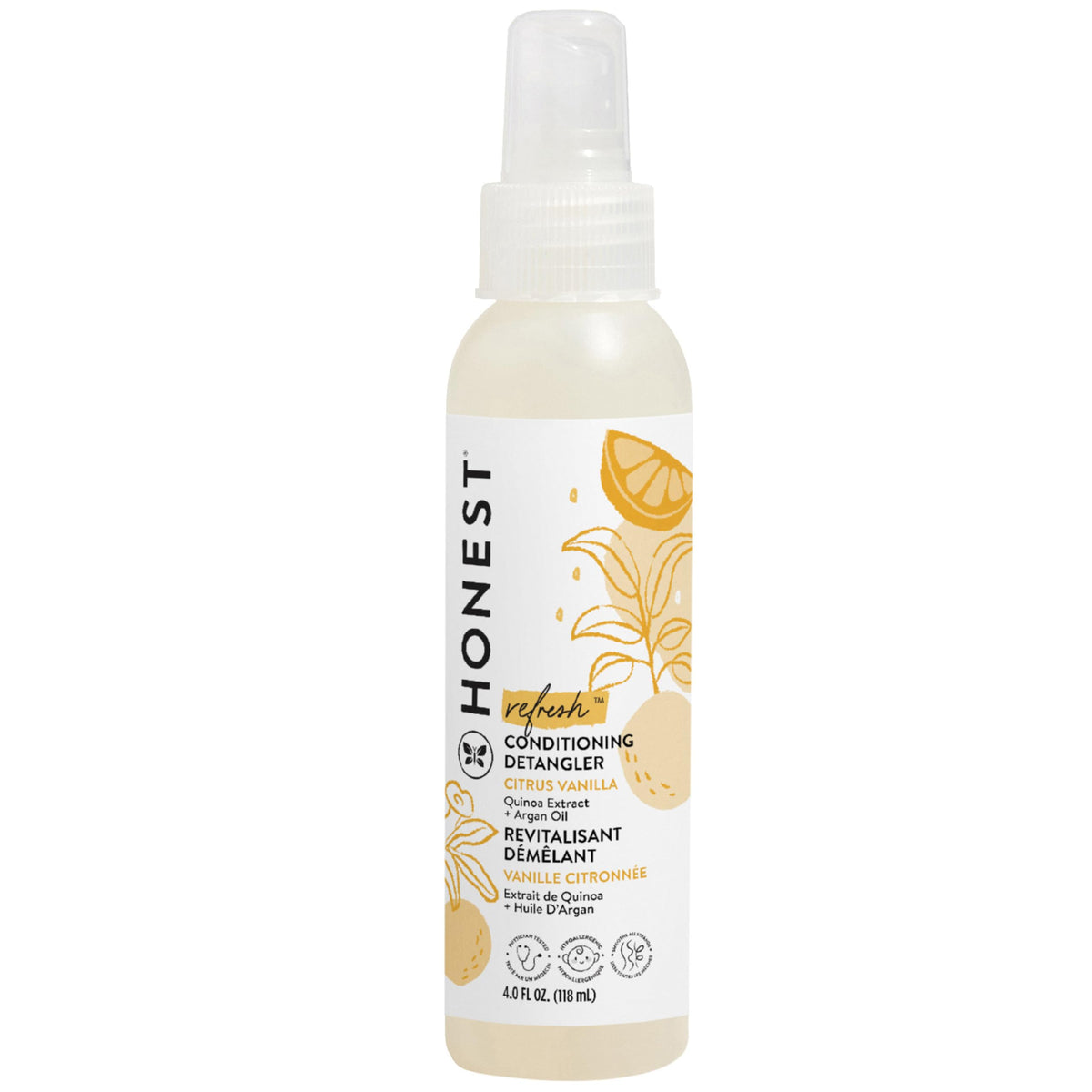 The Honest Company Sweet Orange Vanilla Conditioning Detangler Spray - Plant-Based Vegan Leave-in Conditioner