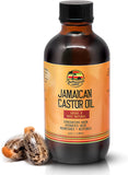 JAMAICAN Ambre Amber Organic Castor Oil - Cold Pressed, 4 fl oz/118 ml - For Hair Strength, Growth, Eyelashes, Eyebrows, Scalp Health and Daily Moisturizing