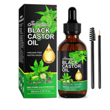 Jamaican Black Castor Oil 100% Pure Cold-Pressed Organic for Hair Growth, Eyelashes, Eyebrows & Scalp - Natural Hydrating Oil for Skin, Split Ends & Body Massage - Vegan, Cruelty-Free 60ml