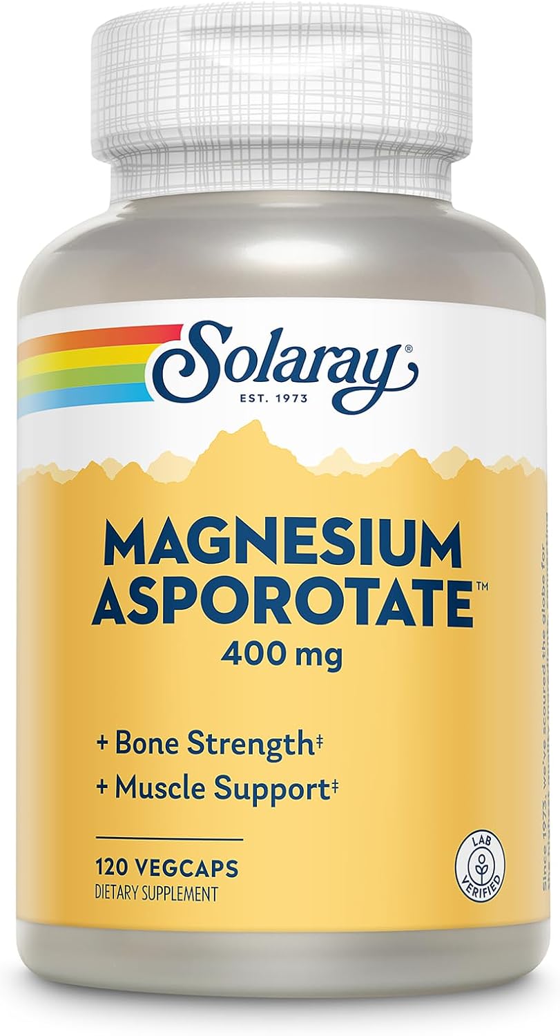 Solaray Magnesium Potassium Aspartates - Energy & Muscle Support (120 Caps)