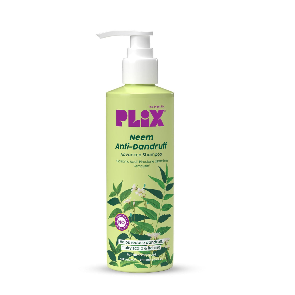 Plix The Plant Fix Neem Anti-Dandruff Advanced Shampoo (200ml) - Sulphate & Paraben Free