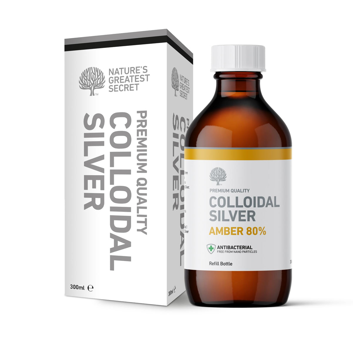 Nature's Greatest Secret Colloidal Silver Pure Amber Bottle, 60g