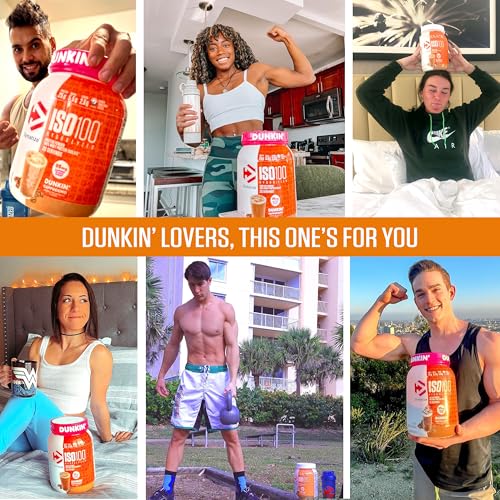 Dymatize ISO100 Hydrolyzed Whey Protein Isolate - Dunkin' Glazed Donut Flavor - Gluten Free - 20 Servings