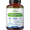 Zazzee Myo Inositol 120 Vegetarian Capsules - 2000mg for Hormonal Balance