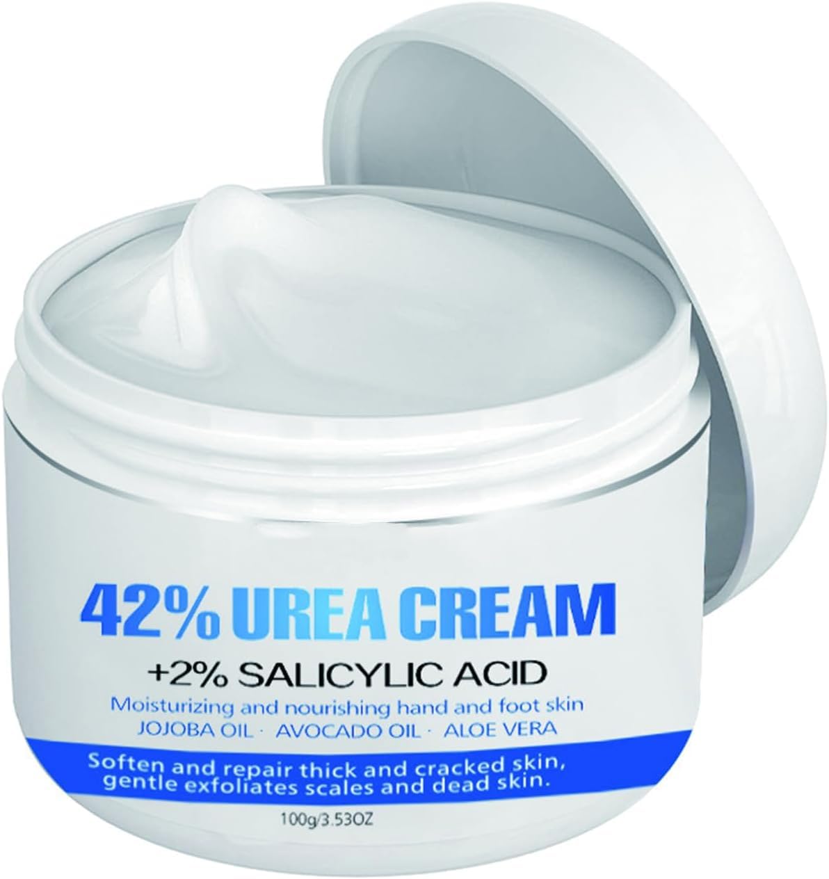 Urea Cream 42% - Foot Cream for Dry Cracked Heels, Hands & Elbows with 2% Salicylic Acid