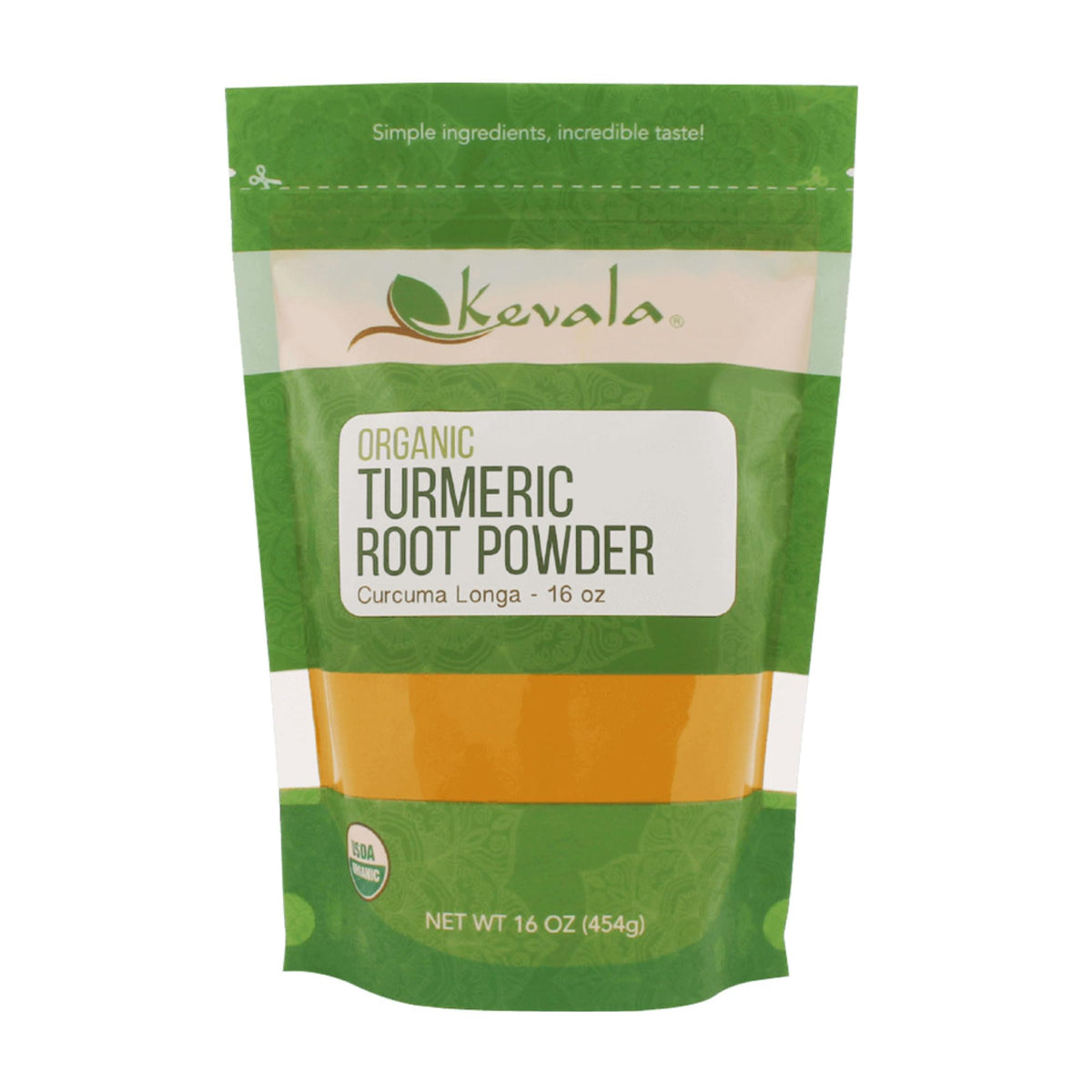 Kevala Organic Turmeric Root Powder - Gluten Free Curcumin, Vegan Supplement for Cooking, Kitchen Spice, Non GMO, Kosher, 1 lb (16 oz)