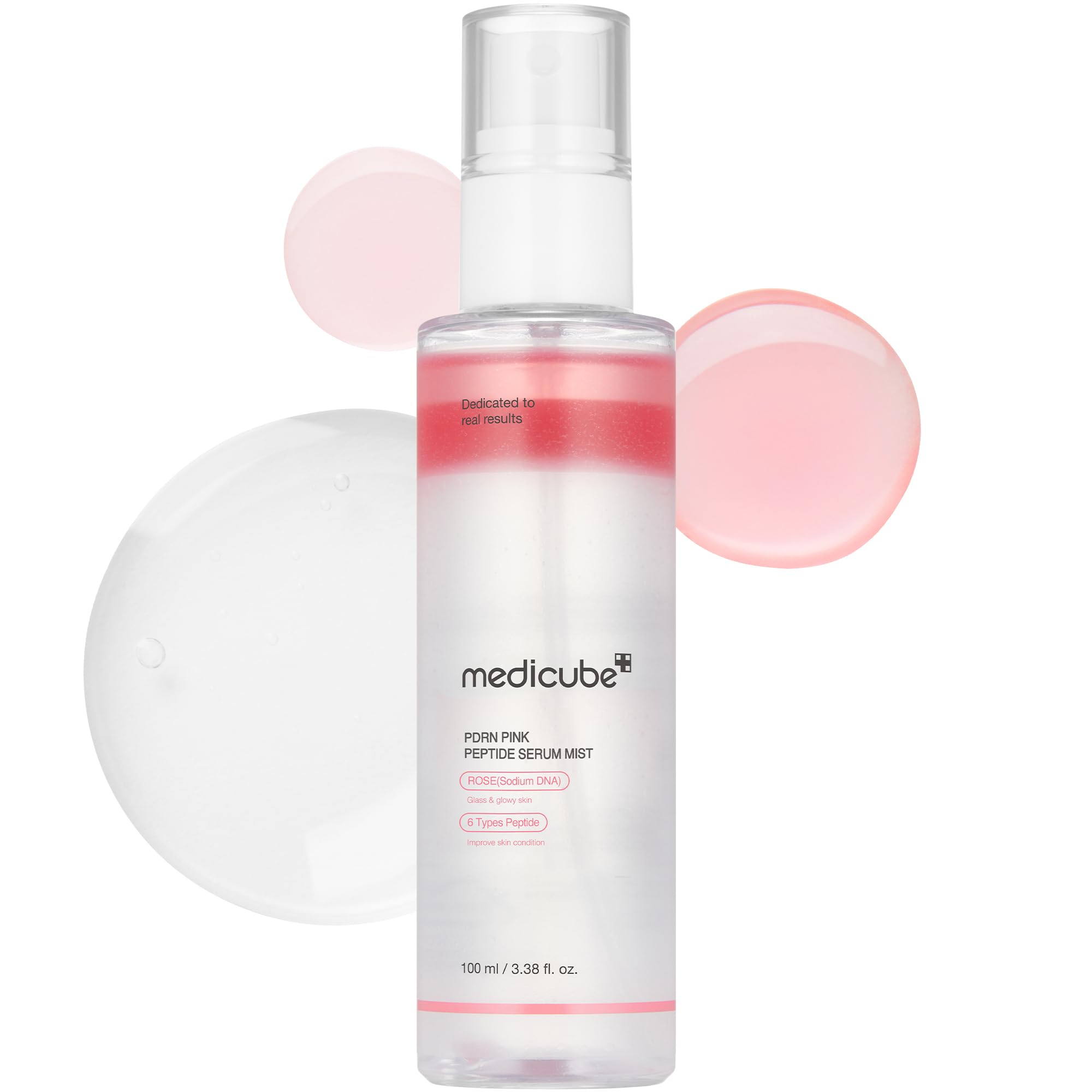 medicube PDRN Pink Peptide Spray Serum | Pink Glass Glow Serum Mist for Moisturizer, Soothing, Firming, and Uneven Skin Tone | Korean Skincare