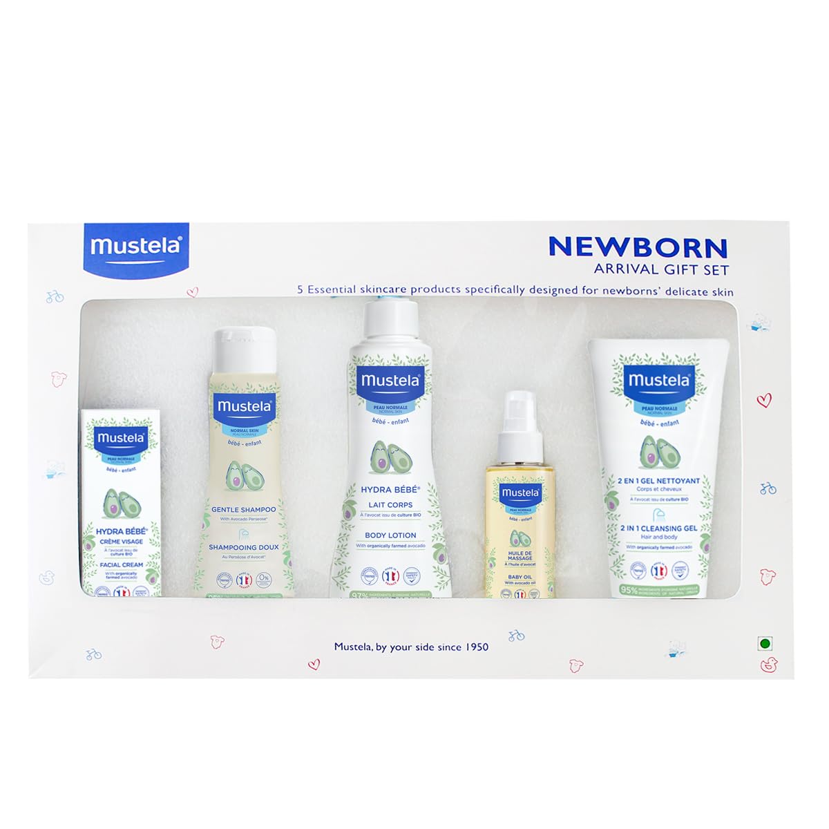 Mustela Newborn Arrival Gift Set - 5 Essential Baby Care Items