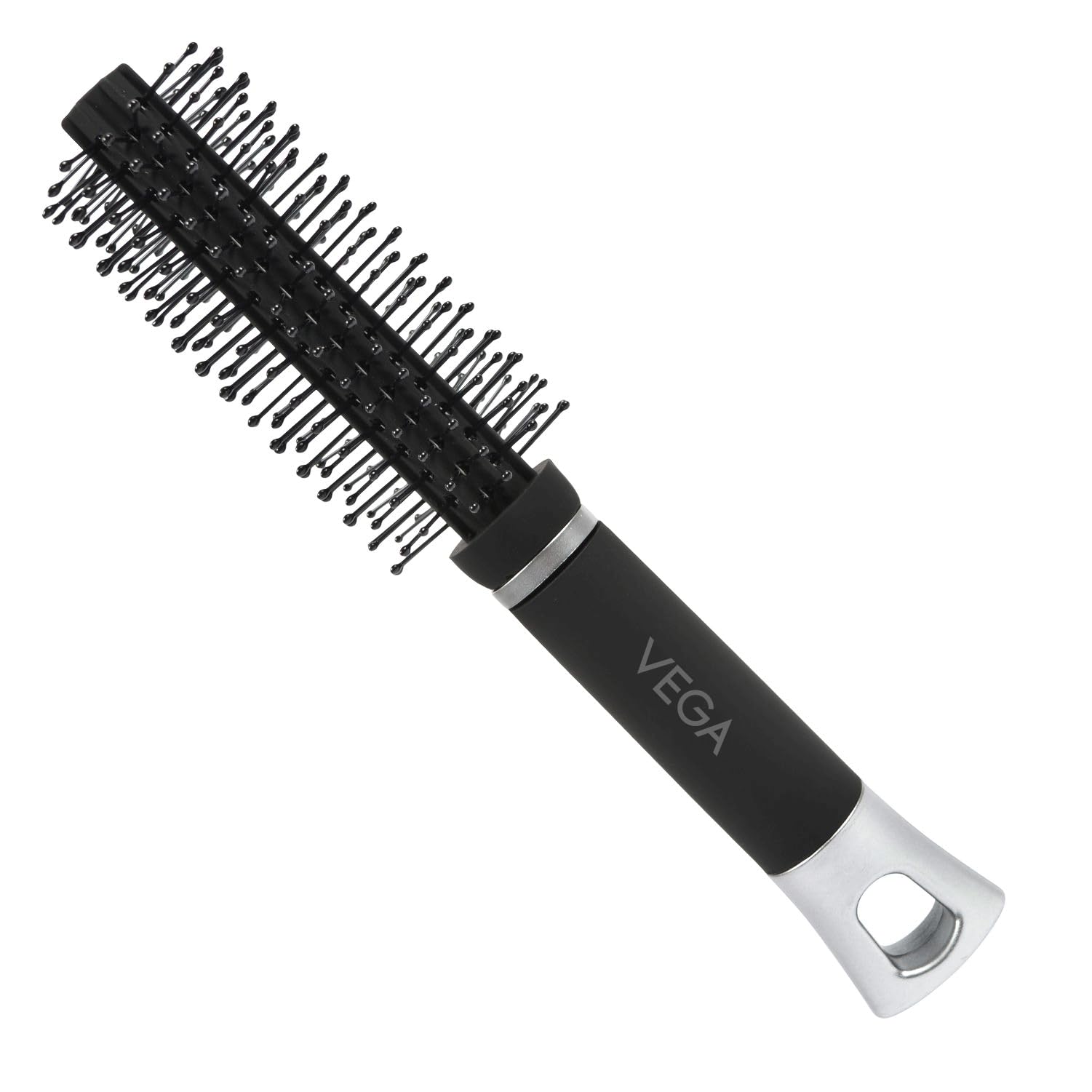 Vega Mini Round Styling Brush - Black & Silver Handle