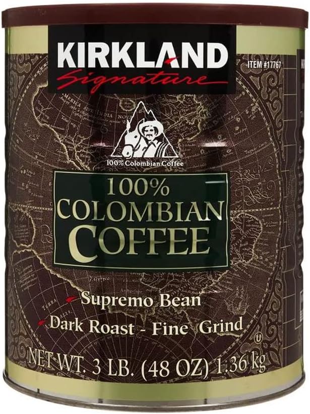 حبات قهوة كولومبية مطحونة ناعمة مميزة من Kirkland Signature - وزن 3 أرطال (1.36 كجم)