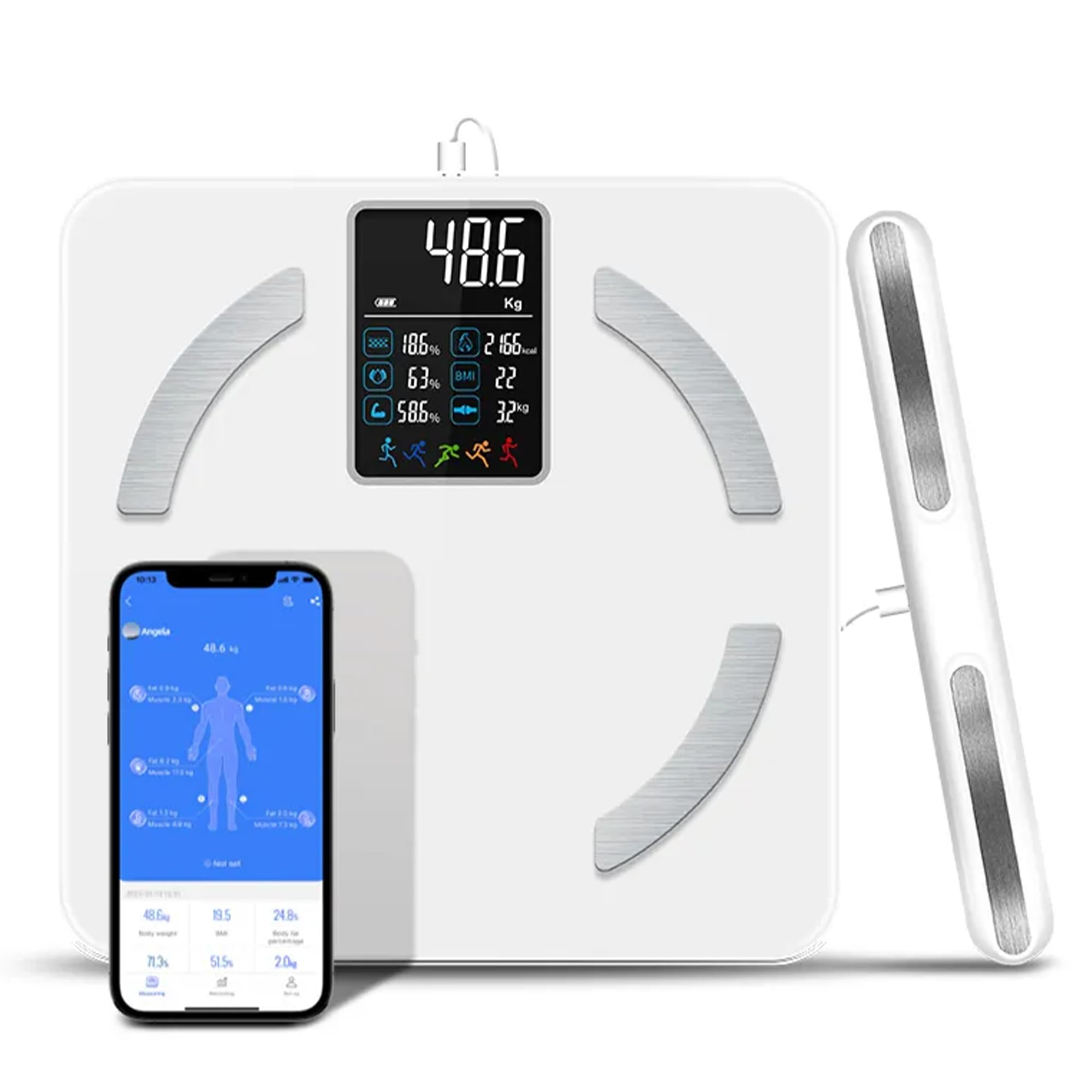 Smart Body Composition Scale with BMI & Bluetooth - 8-Electrode Digital Bathroom Scale