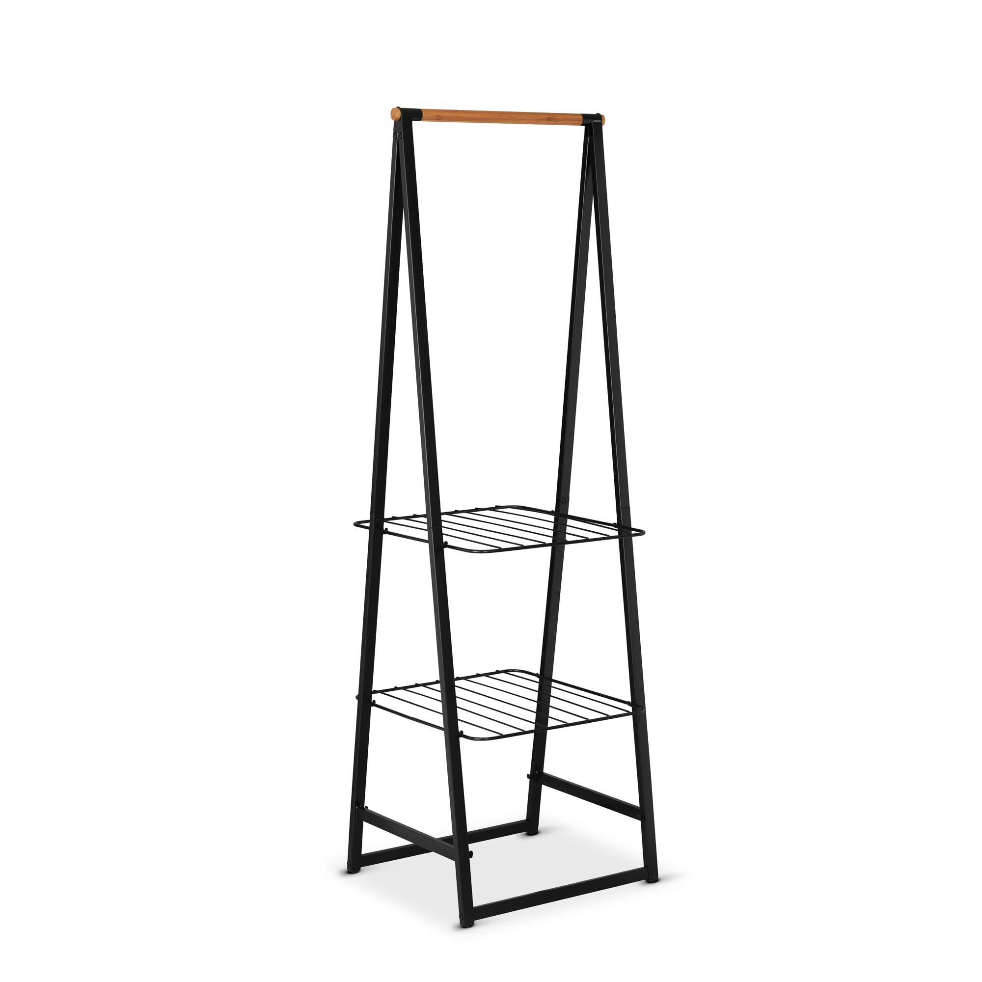 Brabantia Linn Small Clothes Rack - Black Steel Standing Drying Rack