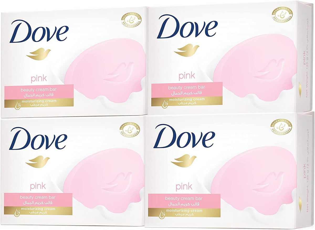 Dove Moisturizing Soap Bar, Deep Hydration for All Skin Types, 4-Pack