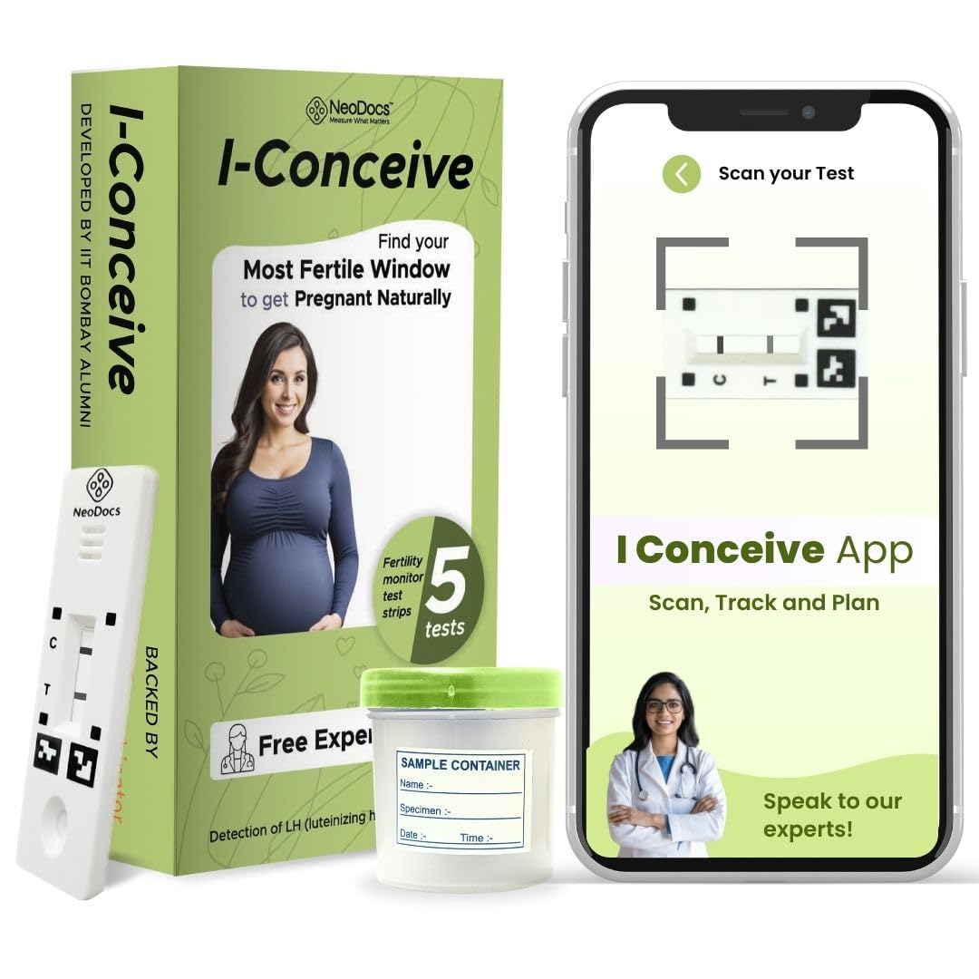 NeoDocs I-Conceive Ovulation Test Kit - 5 Strips for Easy At-Home Fertility Testing