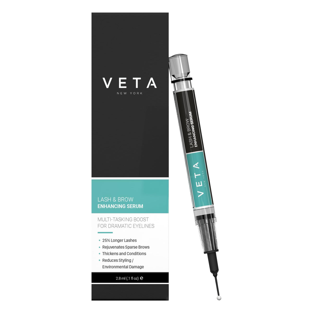 Veta – Lash and Eyebrow Serum – 2-in-1 Lash & Brow Pen – Drug-Free Formula - 1 fl oz