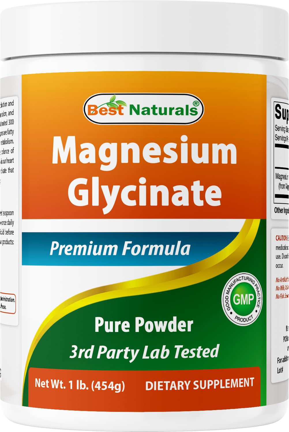 Best Naturals Magnesium Glycinate Powder - Pure & Highly Absorbable - 1 Lb