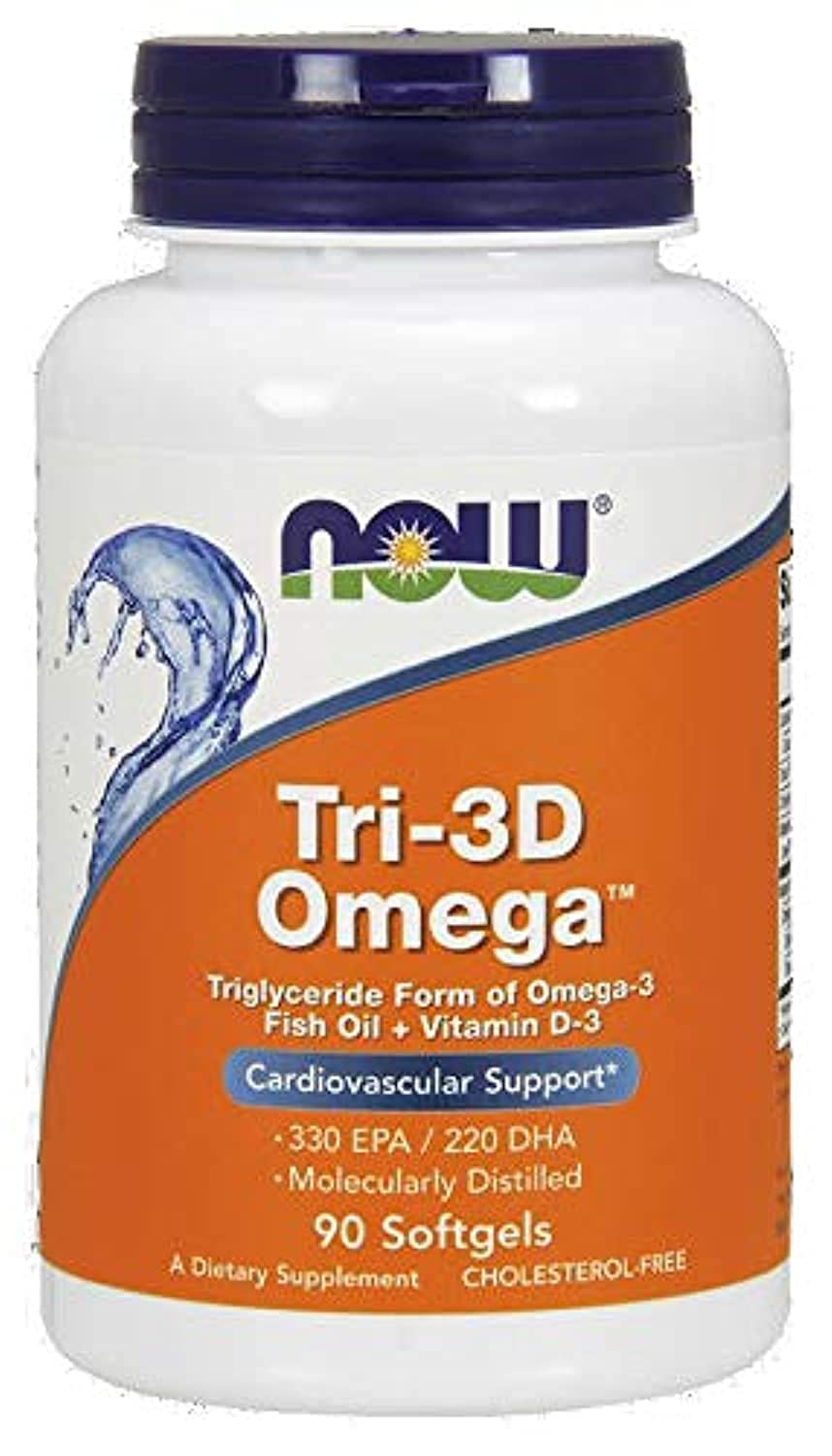Now Tri-3D Omega 1000mg - 330/220 DHA Softgels - 90 Count