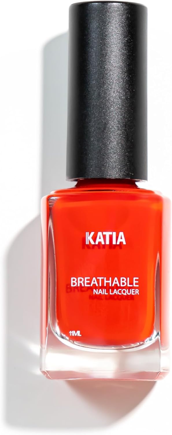 طلاء أظافر كاتيا K٥٠ تنفّس - أحمر قرنفلي، لامع وصحي