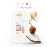 Dove VitaminCare+ Aluminum Free Deodorant Stick - Coconut & Shea, 72H Odor Protection, 2.6 oz