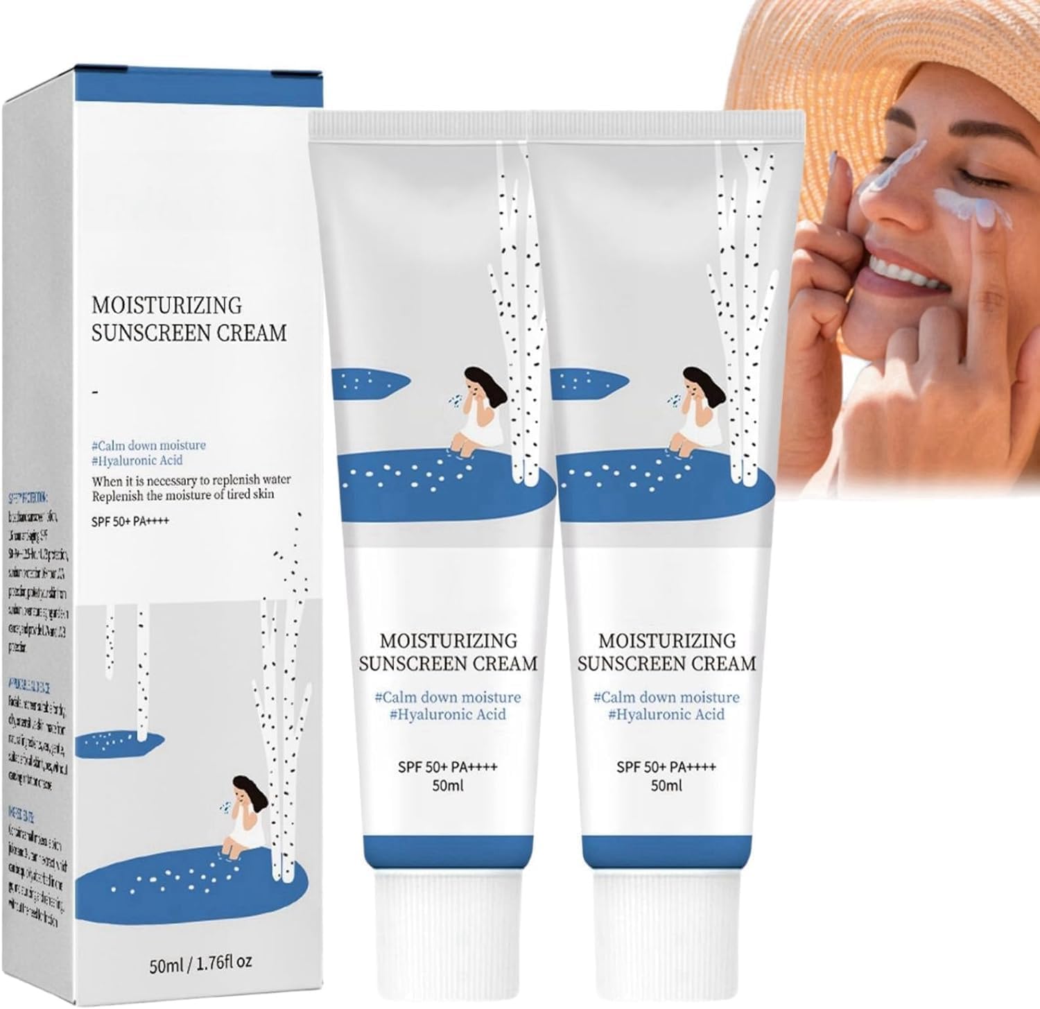 2PCS Mati rich Sunscreen Gel, Broad Spectrum Face & Sun cream in Shining Essence Sunglass Types