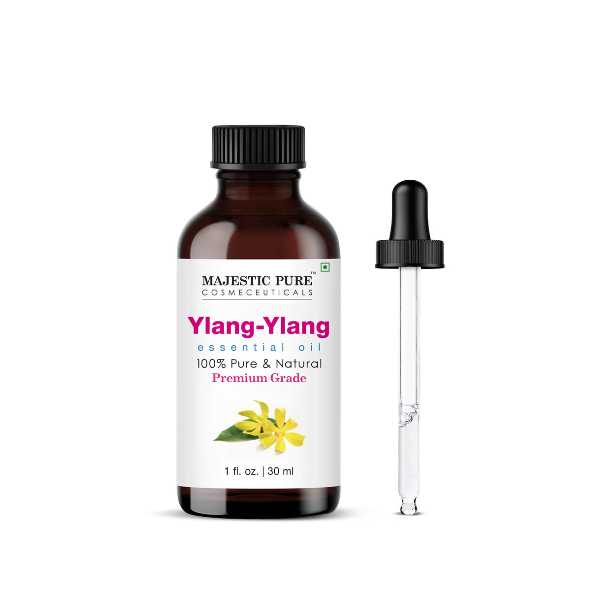 MAJESTIC PURE Ylang Ylang Essential Oil – 100% Pure & Natural, 1 Fl Oz for Hair Care, Aromatherapy & Skincare